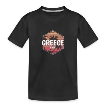 Athens Beach Vacation Souvenir - Kids' Premium Organic T-Shirt - black - Front