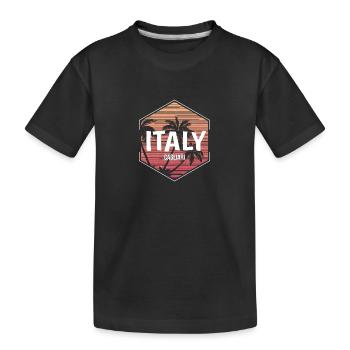 Cagliari Beach Vacation Souvenir - Kids' Premium Organic T-Shirt - black - Front