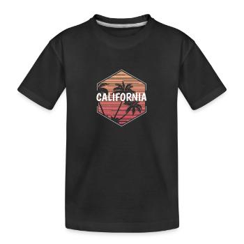 California Beach Vacation Souvenir - Kids' Premium Organic T-Shirt - black - Front