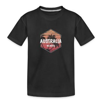 Melbourne Australia Beach Vacation Souvenir - Kids' Premium Organic T-Shirt - black - Front