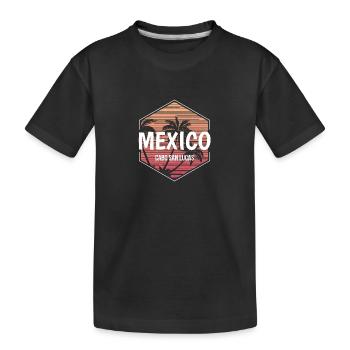 Cabo Mexico Beach Vacation Souvenir - Kids' Premium Organic T-Shirt - black - Front