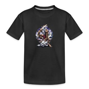 Loup-garou pleine lune hurlant - T-shirt bio Premium Enfant - noir - Devant