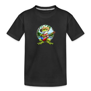 Puerto Rico Coqui Frosch - Kinder Premium Bio T-Shirt - Schwarz - Vorne