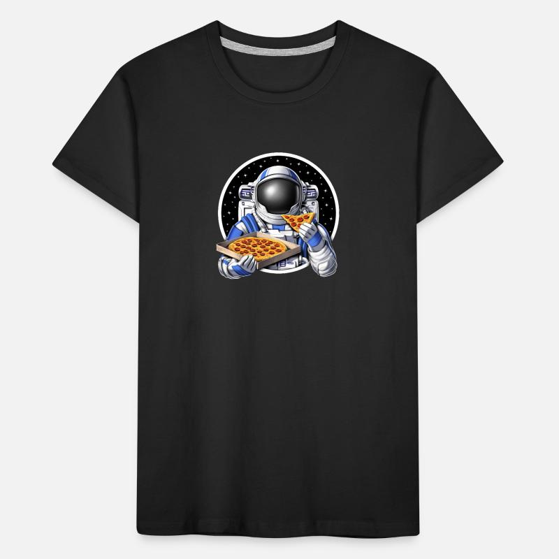 astronaute de l’espace mangeant de la pizza T-shirt bio Premium Enfant