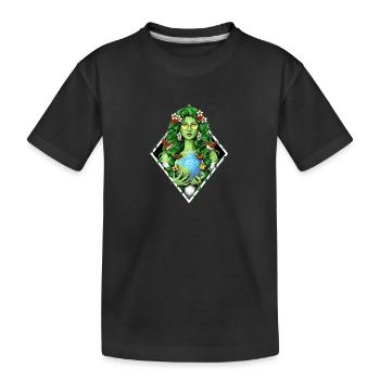 Gaia Mutter Erde Göttin - Kinder Premium Bio T-Shirt - Schwarz - Vorne