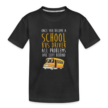 School Bus Driver School Bus - Kids' Premium Organic T-Shirt - black - Front