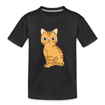 Tabby Cat - Kids' Premium Organic T-Shirt - black - Front