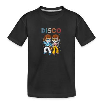 Disco-Katzen - Kinder Premium Bio T-Shirt - Schwarz - Vorne