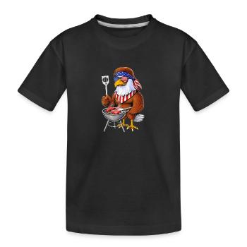 American Bald Eagle Barbecue - Kids' Premium Organic T-Shirt - black - Front