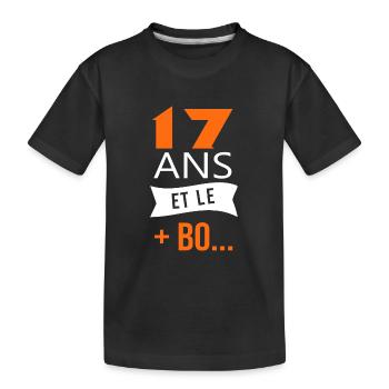 17 ans anniversaire 17 ans et le plus beau - T-shirt bio Premium Enfant - noir - Devant
