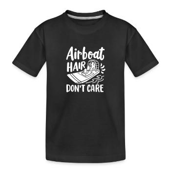 Les cheveux de l’aéroglisseur ne s’en soucient pas - T-shirt bio Premium Enfant - noir - Devant
