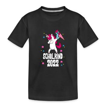 Schulkind 2020 Einhorn Einschulung 1. Klasse Kind - Kinder Premium Bio T-Shirt - Schwarz - Vorne