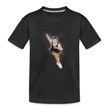 Dynamisches Eiskunstlaufen für einen - Kinder Premium Bio T-Shirt - Schwarz - Vorne
