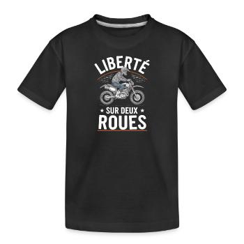 Liberté sur deux roues - T-shirt bio Premium Enfant - noir - Devant