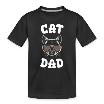 Papa chat - T-shirt bio Premium Enfant - noir - Devant