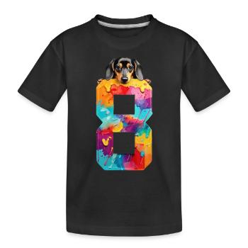 DOG 8 YEAR OLD DACHSHUND 8TH BIRTHDAY - Kids' Premium Organic T-Shirt - black - Front