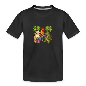 Puerto Rico Fiesta - Kids' Premium Organic T-Shirt - black - Front
