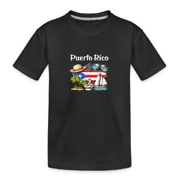 Puerto Rico Urlaub - Kinder Premium Bio T-Shirt - Schwarz - Vorne
