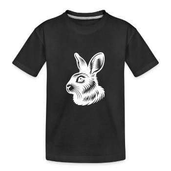 Petit lapin mignon avec de grandes oreilles - T-shirt bio Premium Enfant - noir - Devant
