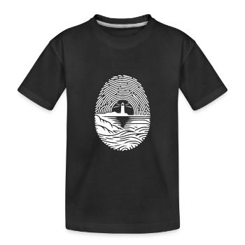 Coucher de soleil au bord de la mer Phare Empreinte digitale - T-shirt bio Premium Enfant - noir - Devant