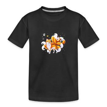 Japanischer Kitsune-Fuchs - Kinder Premium Bio T-Shirt - Schwarz - Vorne