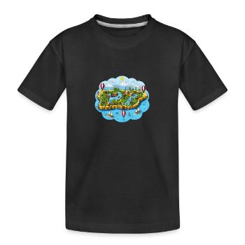 Puerto Rico Karte - Kinder Premium Bio T-Shirt - Schwarz - Vorne