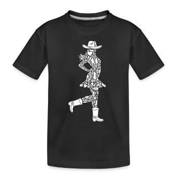 Linedance Dancer Cowgirls Damen Mädchen Line Dance - Kinder Premium Bio T-Shirt - Schwarz - Vorne