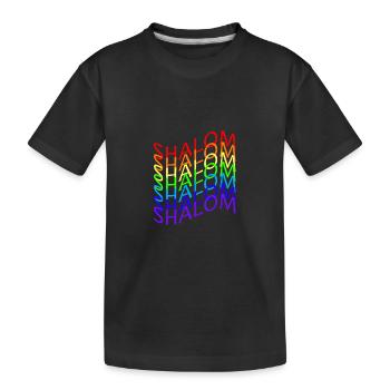 SHALOM ARC EN CIEL FLAG - T-shirt bio Premium Enfant - noir - Devant