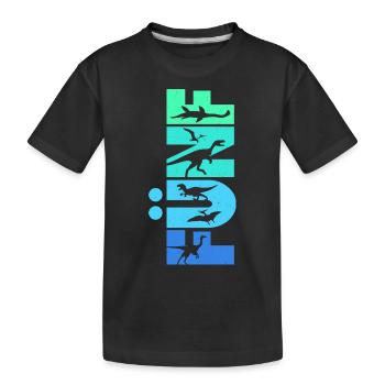 5. Geburtstag Dino Kinder 5 Jahre Dinosaurier - Kinder Premium Bio T-Shirt - Schwarz - Vorne