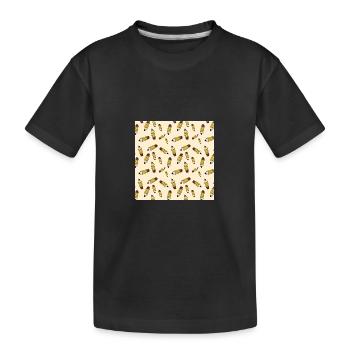 Gelbes Bleistiftmuster - Schulanfang 2022 / 2023 - Kinder Premium Bio T-Shirt - Schwarz - Vorne