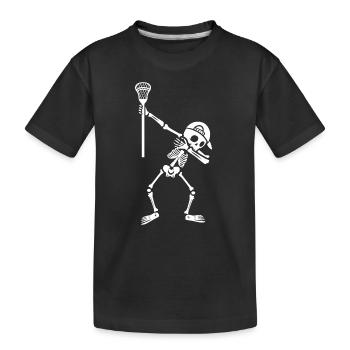 Lacrosse Player Ball Racket Lacrosse Boys - Kids' Premium Organic T-Shirt - black - Front