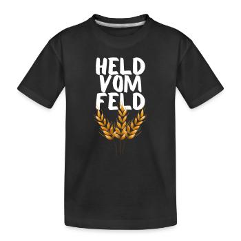 Held vom Feld - Kinder Premium Bio T-Shirt - Schwarz - Vorne