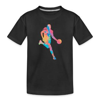 Basketballspielerin Basketballerin Basketball - Kinder Premium Bio T-Shirt - Schwarz - Vorne