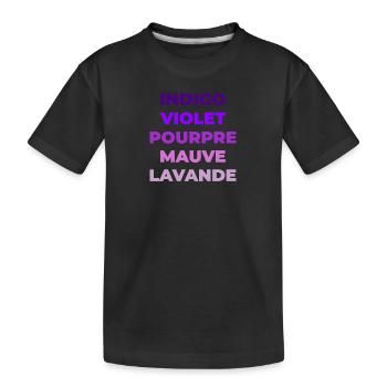 Variantes de Couleurs - T-shirt bio Premium Enfant - noir - Devant
