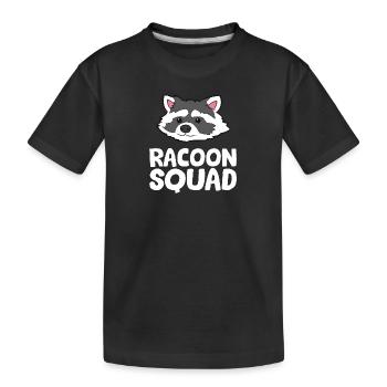 Raccoon - Racoon Squad - Kids' Premium Organic T-Shirt - black - Front
