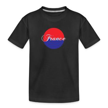 Frankreich - Kinder Premium Bio T-Shirt - Schwarz - Vorne