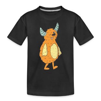 Monster - Kinder Premium Bio T-Shirt - Schwarz - Vorne