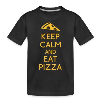 Keep Calm Pizza - T-shirt bio Premium Enfant - noir - Devant