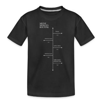 Morgenroutine Morgenmuffel - Kinder Premium Bio T-Shirt - Schwarz - Vorne