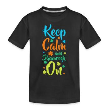 Kleeblatt Motivation Geld Lebensfreude - Kinder Premium Bio T-Shirt - Schwarz - Vorne