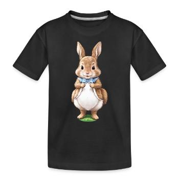 Niedlicher Hase braun 5 - Kinder Premium Bio T-Shirt - Schwarz - Vorne