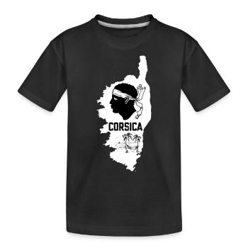 Corsica Insel mit Palmen Meer und einer Hängematte - Kinder Premium Bio T-Shirt - Schwarz - Vorne