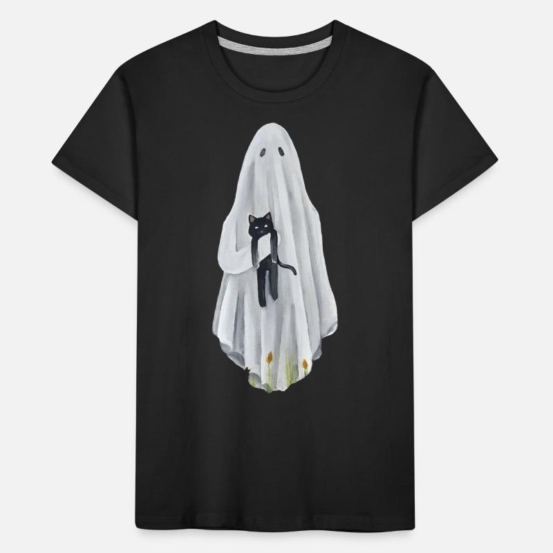Geist mit Katze Kinder Premium Bio T-Shirt