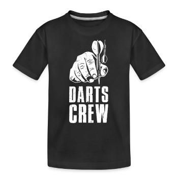 Darts Spielen Dart Darten Geschenk Sport Wurfspieß - Kinder Premium Bio T-Shirt - Schwarz - Vorne