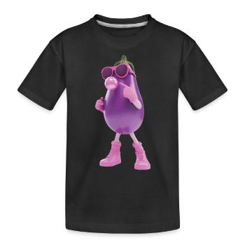 Aubergine - Kinder Premium Bio T-Shirt - Schwarz - Vorne