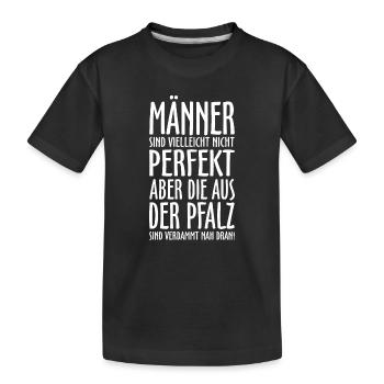 Männer aus der Pfalz (Weiß) Pfälzer Männer - Kinder Premium Bio T-Shirt - Schwarz - Vorne