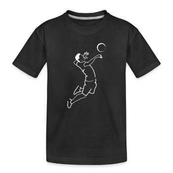 Volleyball Schmetterball Symbol Beachvolleyball - Kinder Premium Bio T-Shirt - Schwarz - Vorne