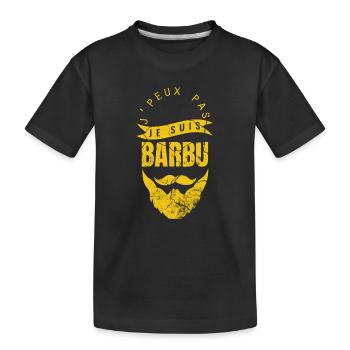 Je peux pas je suis barbu humour - T-shirt bio Premium Enfant - noir - Devant