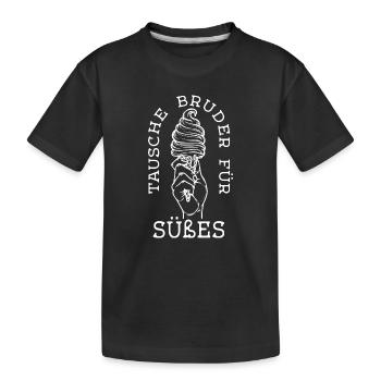 Lustig Süßigkeiten Statement Eis Nachspeise - Kinder Premium Bio T-Shirt - Schwarz - Vorne