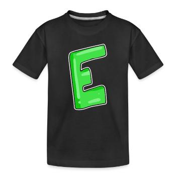 Letter E Initial point - Kids' Premium Organic T-Shirt - black - Front